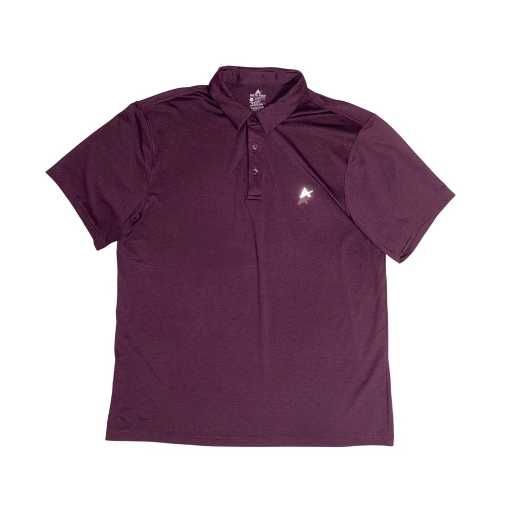 ARCTIC COOL Polo Shirt Mens 2XL Purple HydroFreeze X Performance Golf Stretch
